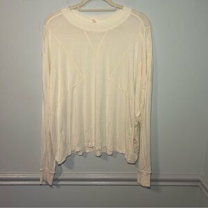 FP Movement By Free People White Runner Up Long Sleeve in Sail Size Small